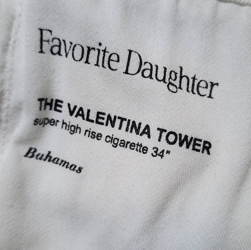 Favorite Daughter Valentina Tower High Rise Cigarette Jeans W27 Bahamas White - Picture 12 of 13